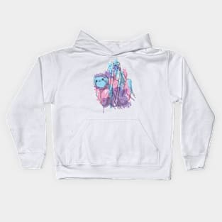 Sloth- Splashed in colors purple, pink and blue Kids Hoodie